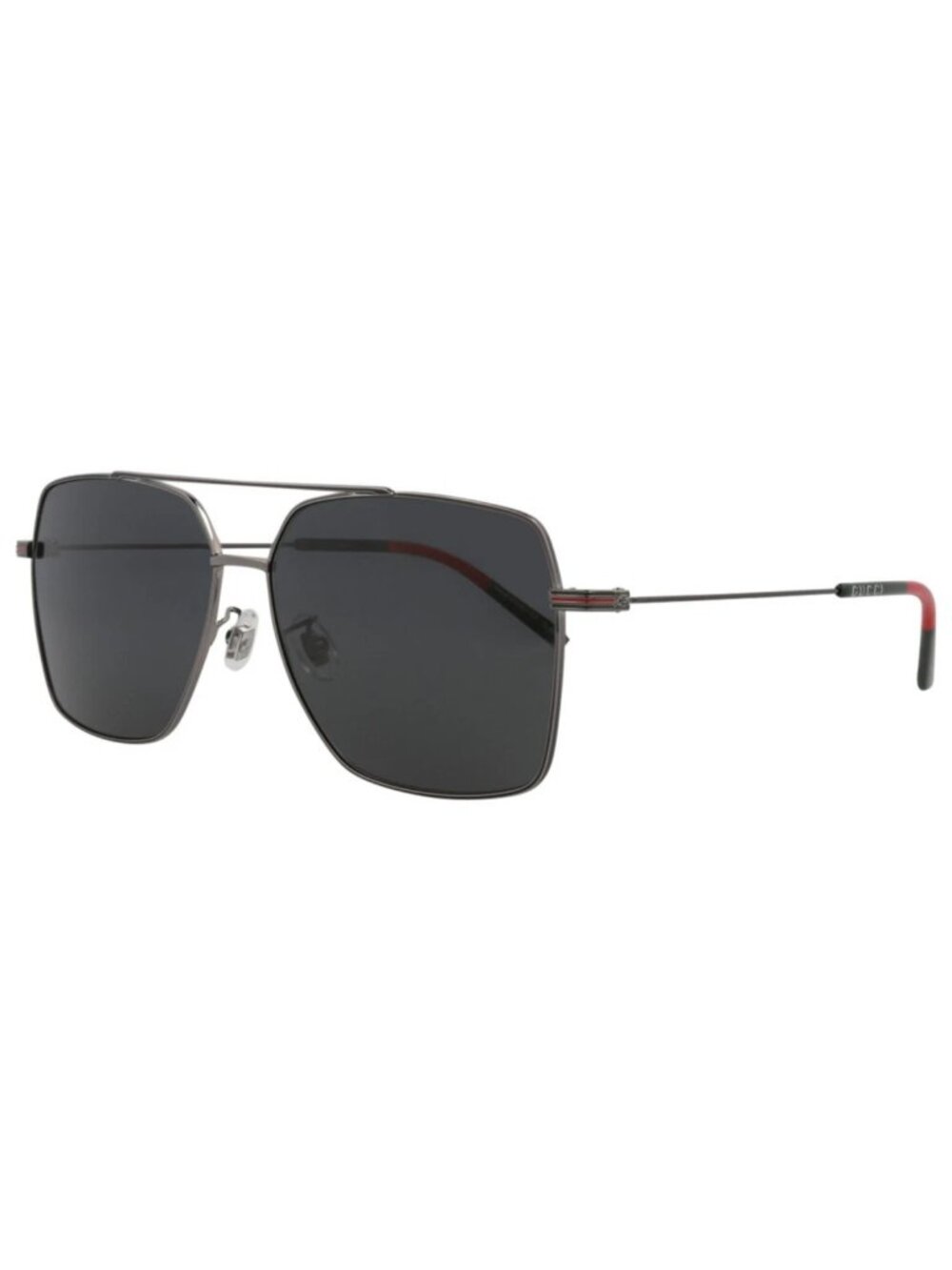 New Gucci Women's Sunglasses Aviator Metal Frame Mens Ruthenium Ruthenium Grey